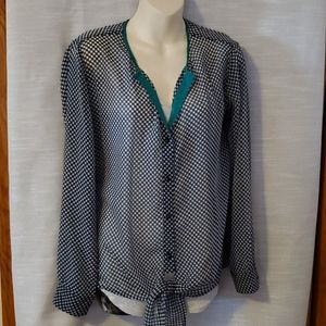 Kut from Kloth sheer tie front blouse